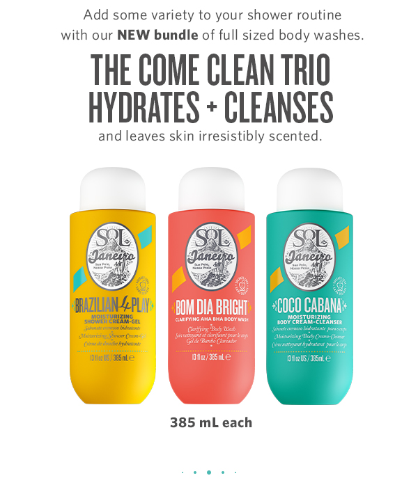 NEW & FOR YOU Come Clean Trio of Body Washes 🚿 Sol de Janeiro